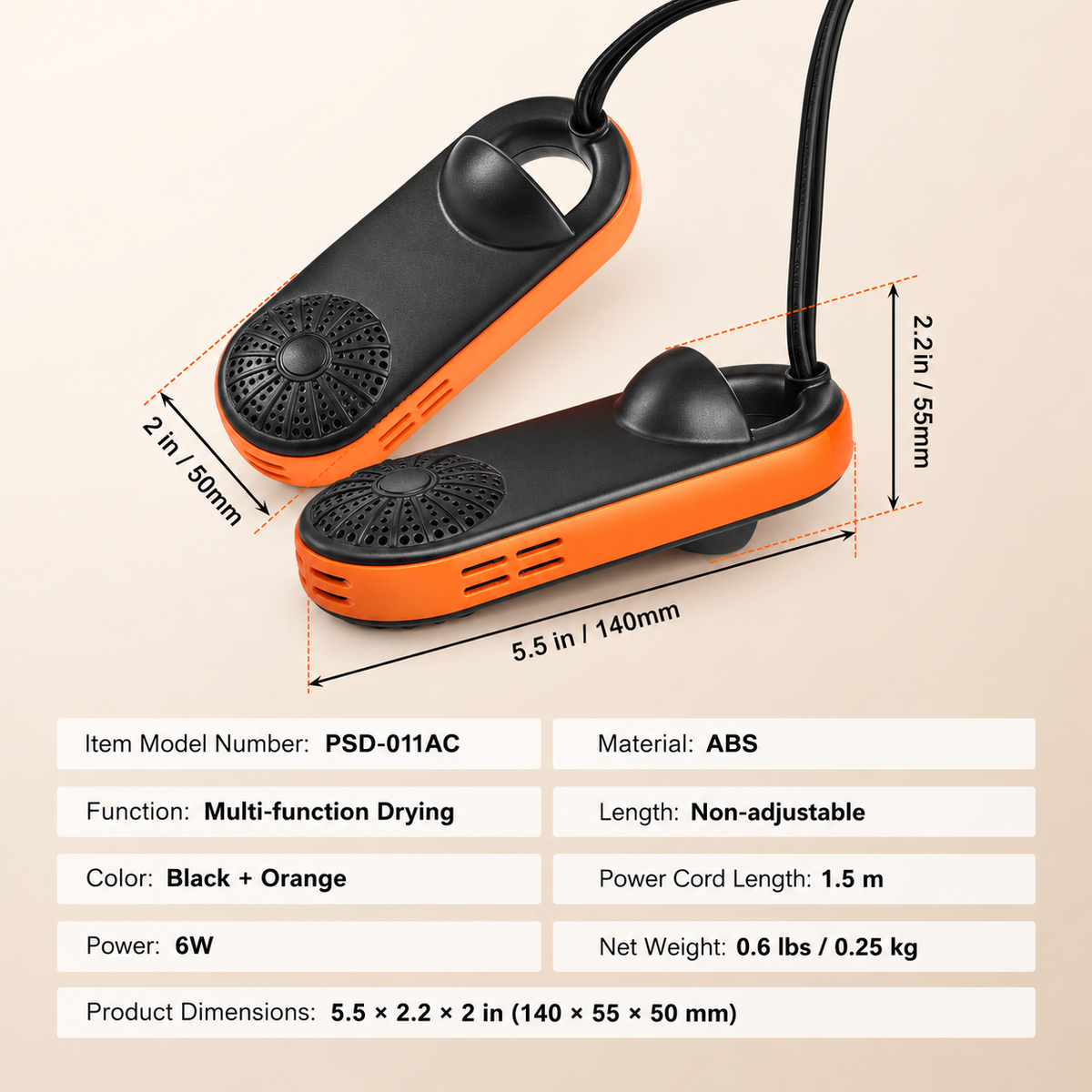 Portable Boot & Shoe Dryer with Automatic Temperature Control