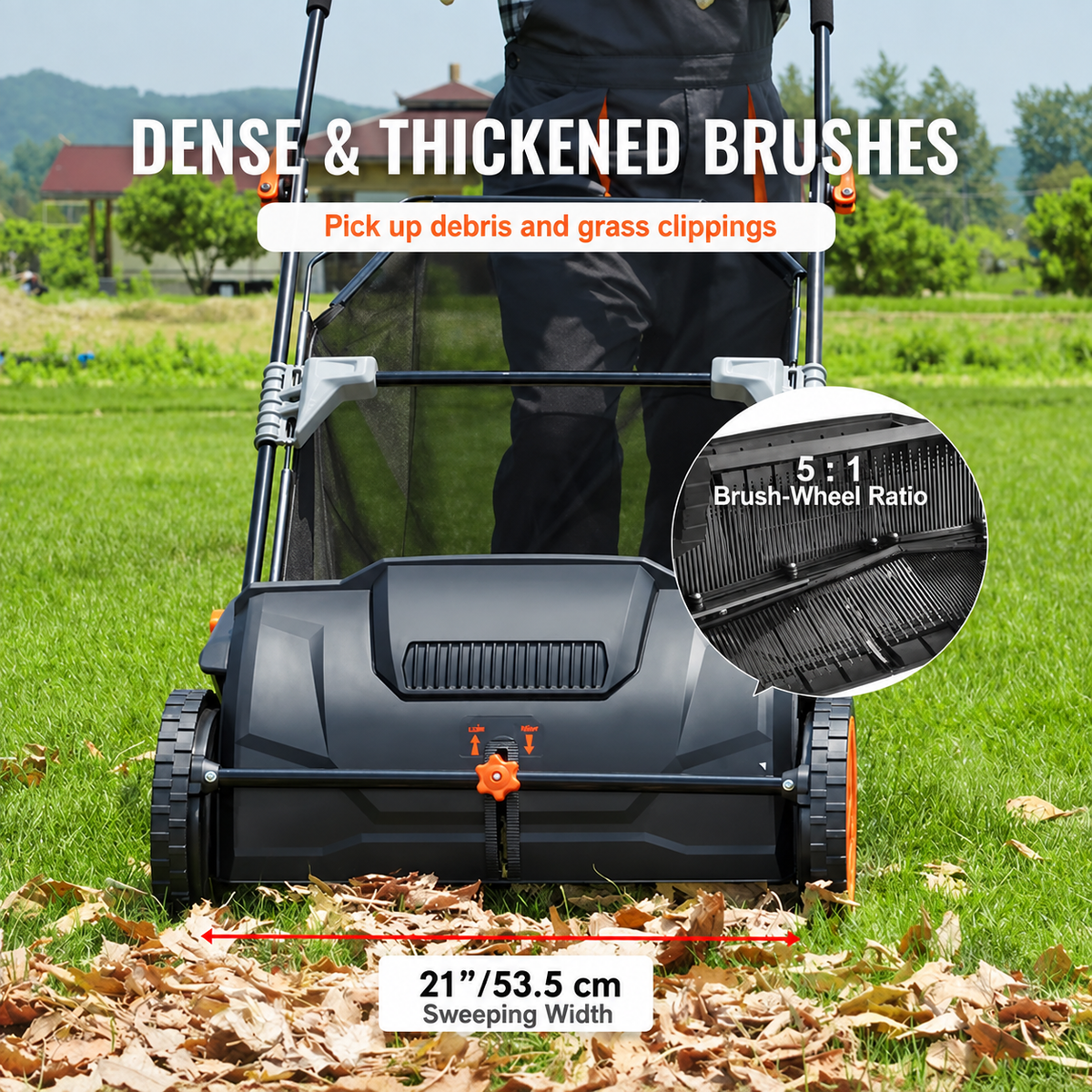 21" Push Lawn Sweeper – 3.5 cu. ft. Hopper