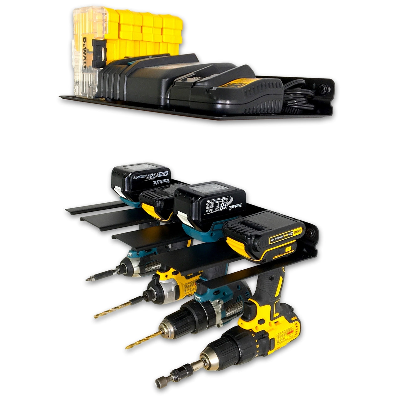 Drill Power Tool Organizer with Shelf