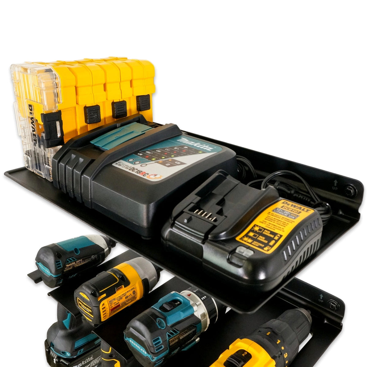 Drill Power Tool Organizer with Shelf